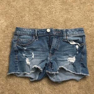 Mudd Distressed Low Rise Denim Shorts